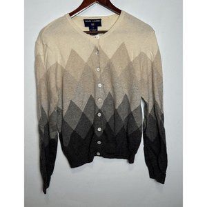 Vintage Ralph Lauren Sport Women’s Wool Cashmere Blend Cardigan Chevron Large